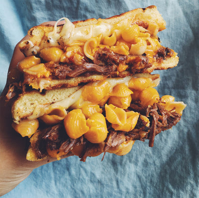 Grilled Short Rib Mac n Cheese Sandwich